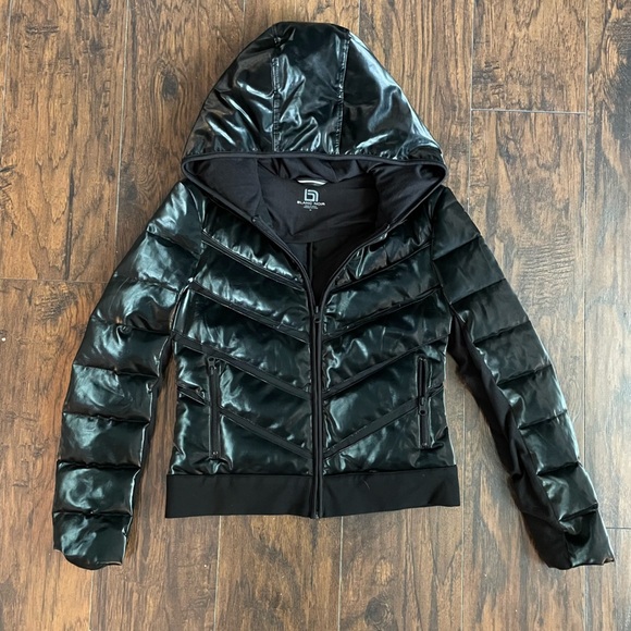 Blanc Noir Freestyle Mesh Inset Puffer Coat Down Hood Vented sz M - Picture 11 of 13